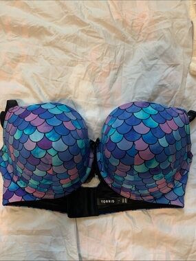 torrid Mermaid Scale Strapless Bra - Blue, Purple, Pink, Teal